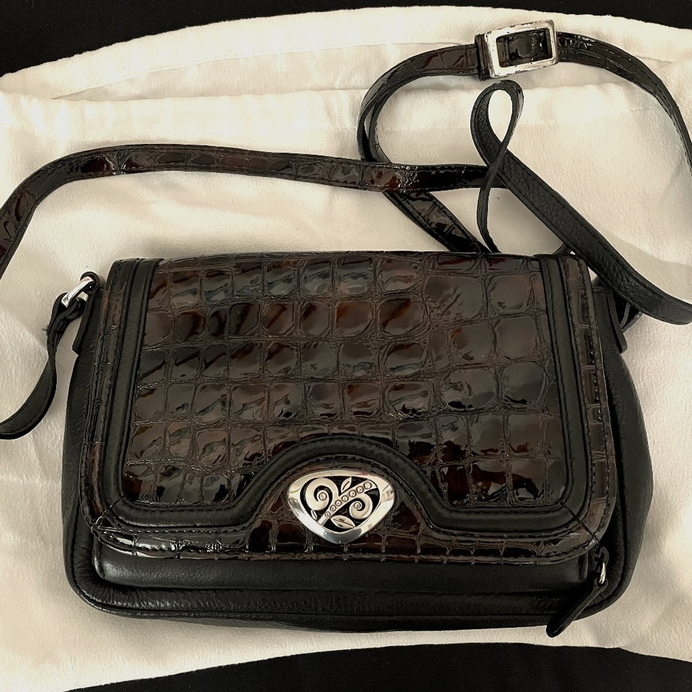 Brighton Crossbody Wallet/Organizer (Brown and Black)